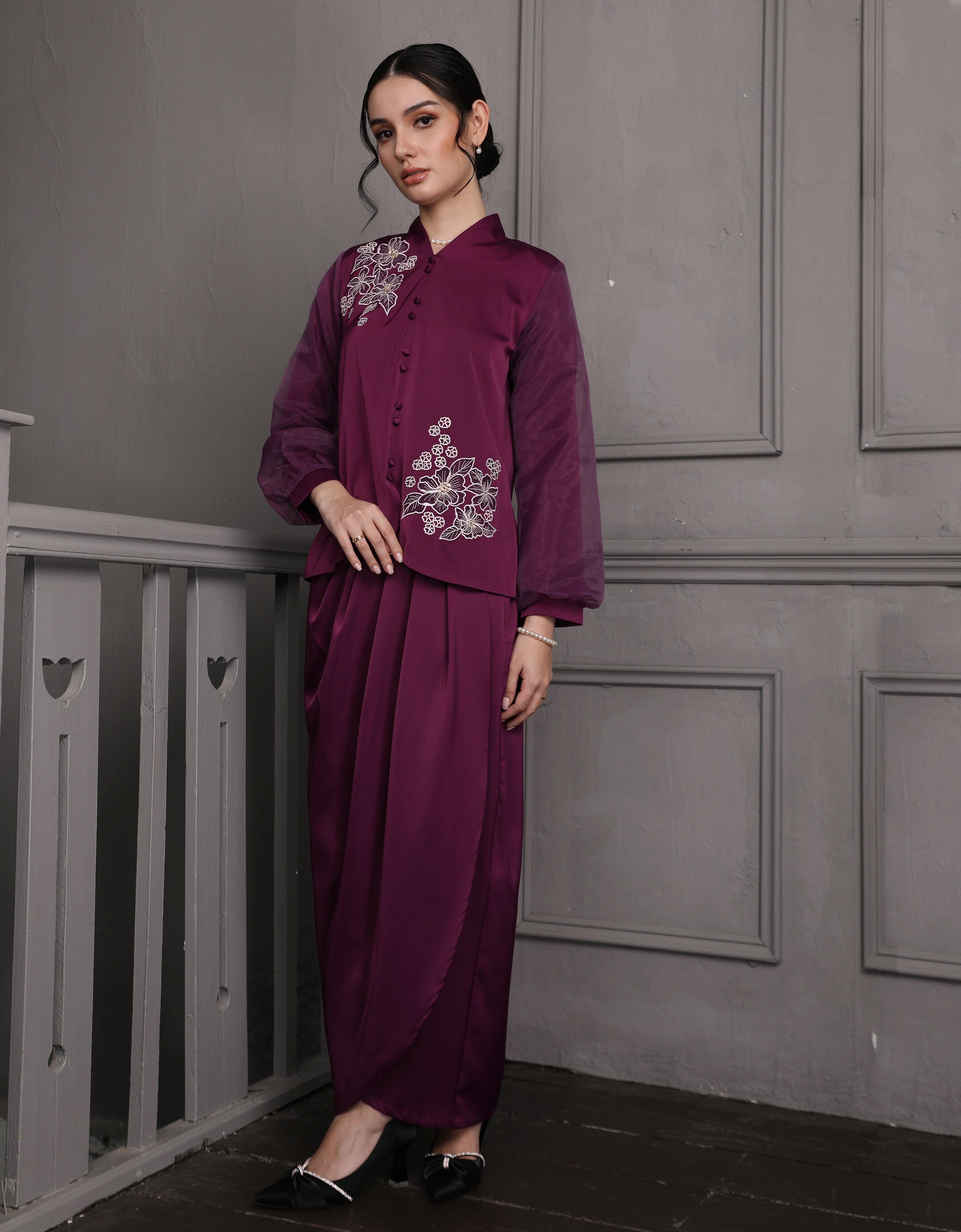 BAJU KURUNG MODEN ALIVIA (RICH PURPLE)