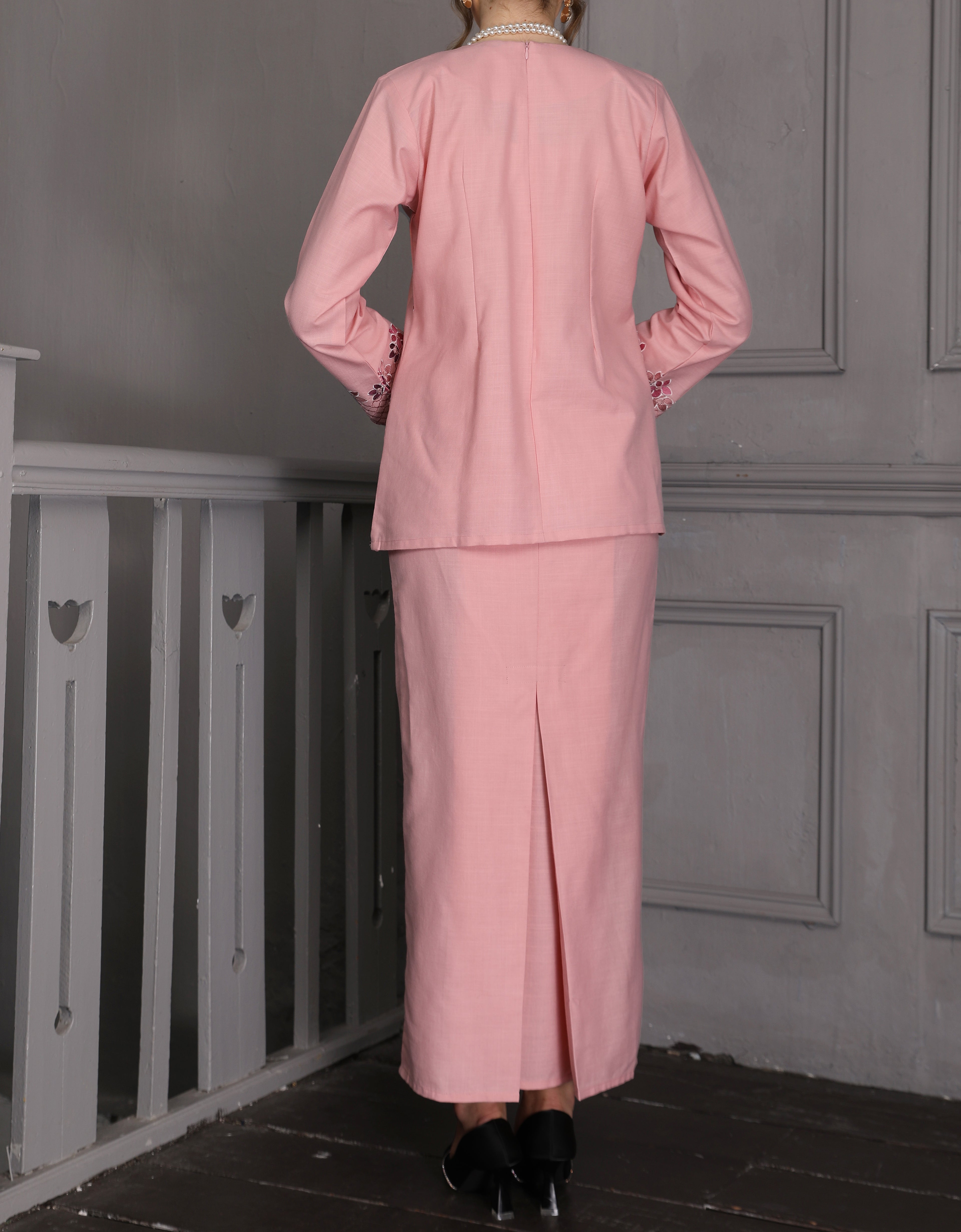 BAJU KURUNG KEDAH AVELINE (DUSTY PINK)
