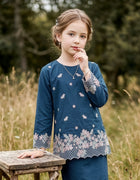 KIDS BAJU KURUNG KEDAH AVELINE (TEAL BLUE)
