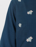 KIDS BAJU KURUNG KEDAH AVELINE (TEAL BLUE)