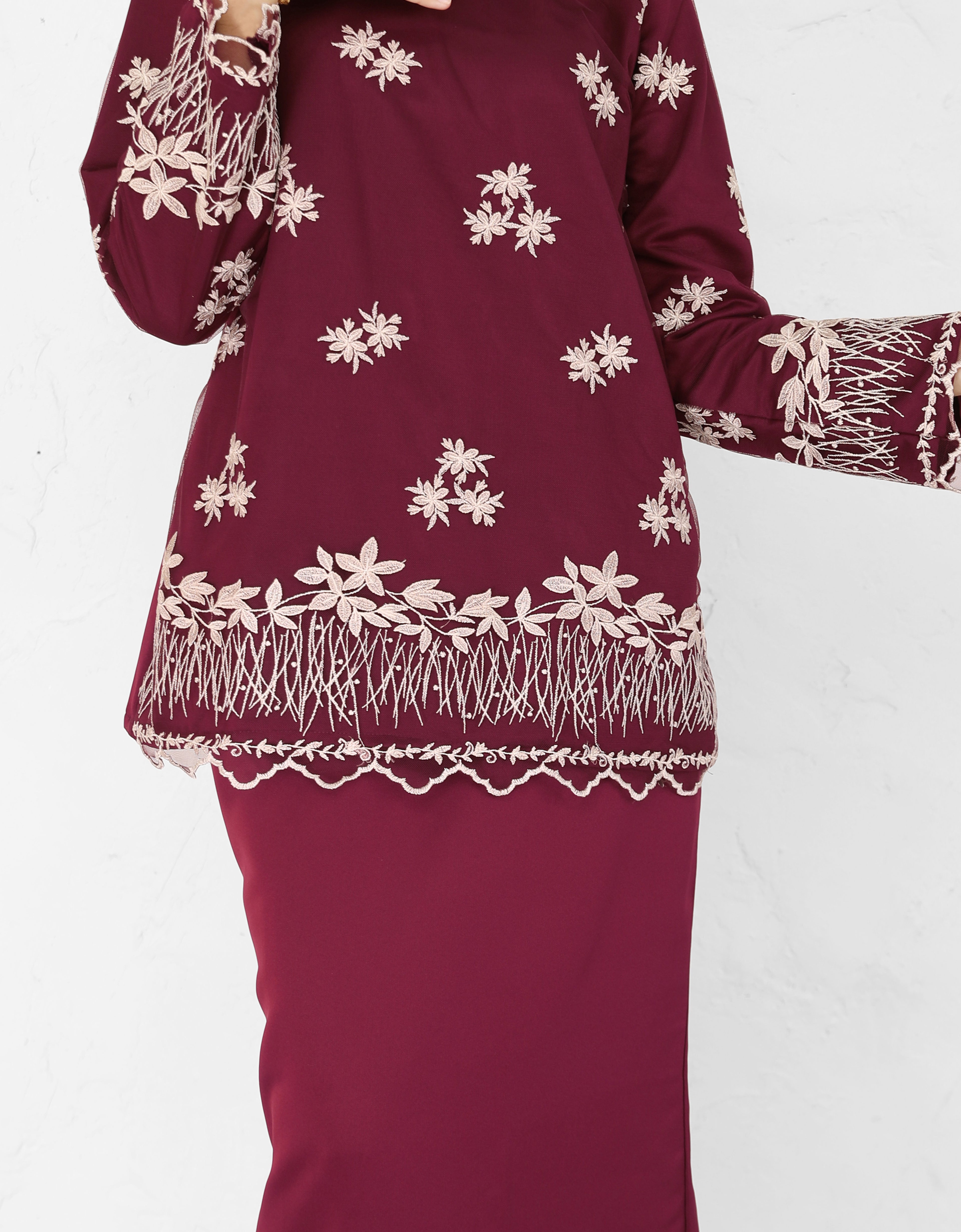 KIDS BAJU KURUNG KEDAH ANUHA (BURGUNDY)