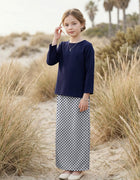 KIDS BAJU KURUNG KEDAH AYDA (NAVY BLUE)
